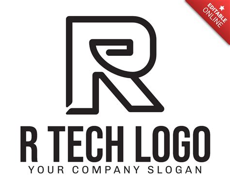 Modèle de conception de logo R tech | Modèle de design gratuit