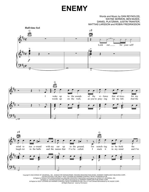 Download Imagine Dragons & JID Enemy (from the series Arcane League of Legends) sheet music ...