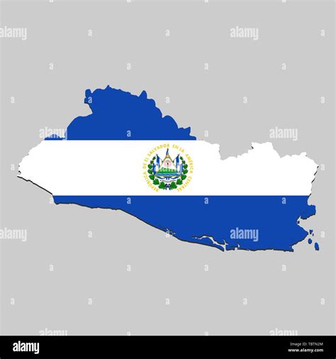 Map of El Salvador with national flag. Vector Illustration Stock Vector ...