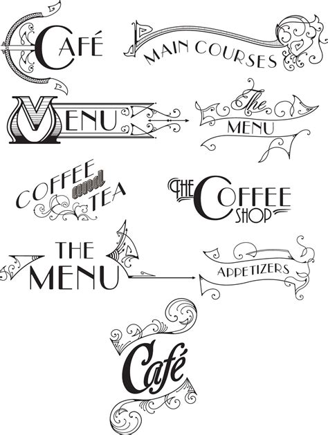 Vintage menu original vector set | Free download