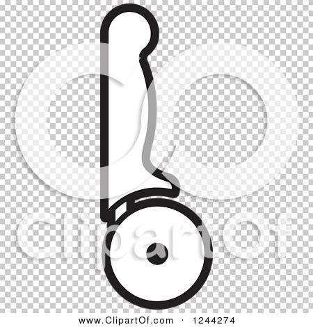 Clipart of a Black and White Pizza Cutter - Royalty Free Vector Illustration by Lal Perera #1244274