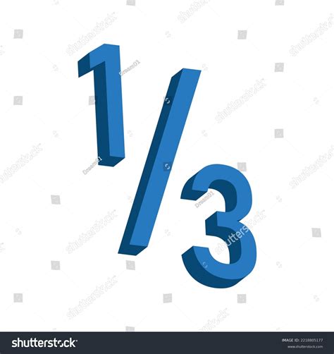 One Third Fraction Number Mathematics Vector Stock Vector (Royalty Free ...