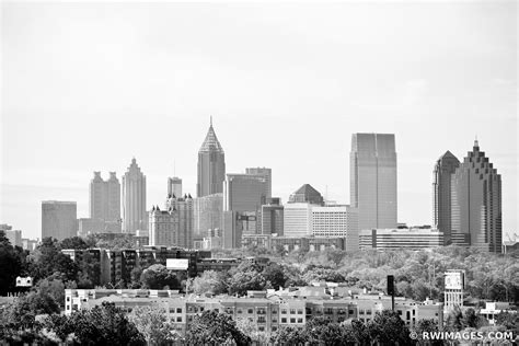 Framed Photo Print of DOWNTOWN ATLANTA SKYLINE BLACK AND WHITE Print ...