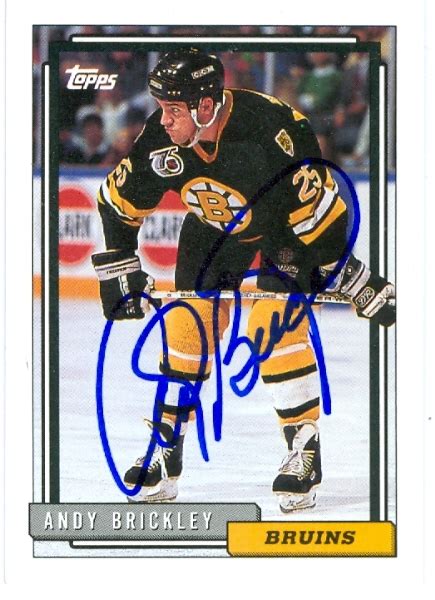 Andy Brickley autographed Hockey Card (Boston Bruins) 1992 Topps #109