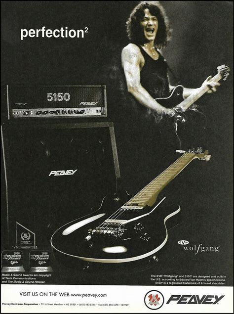 Eddie Van Halen Signature Peavey EVH Wolfgang Guitar & 5150 Amp 1999 ad print #Peavey | Eddie ...