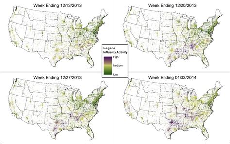 Influenza activity maps from 12/07/2013 to 01/03/2014. | Download ...