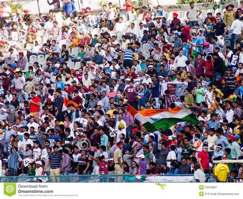 Cricket Crowd India Celebrate. A scene from the One Day international ...