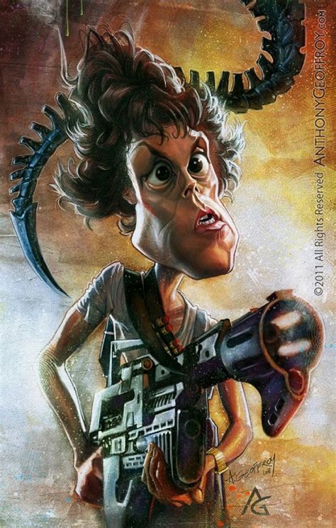 Sigourney Weaver Funny Caricatures, Celebrity Caricatures, Celebrity Drawings, Cartoon Faces ...