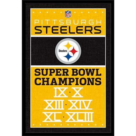 Pittsburgh Steelers Super Bowl Champions 24.25'' x 35.75'' Framed Poster