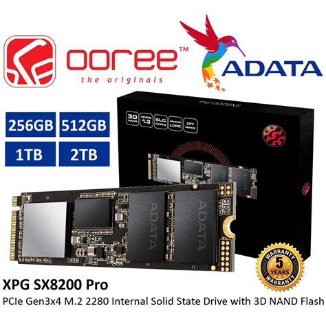 ADATA XPG SX8200 PRO PCIE GEN3X4 M.2 2280 INTERNAL SSD SOLID STATE ...