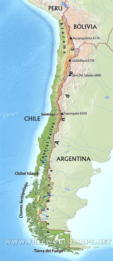 Chile Map - Chile Map And 100 More Free Printable International Maps ...