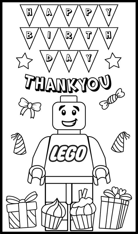 LEGO Birthday Coloring Page