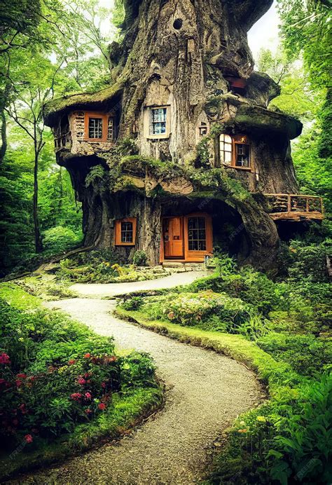 Premium Photo | Tree House in forest.