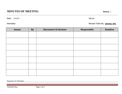 26 Handy Meeting Minutes & Meeting Notes Templates