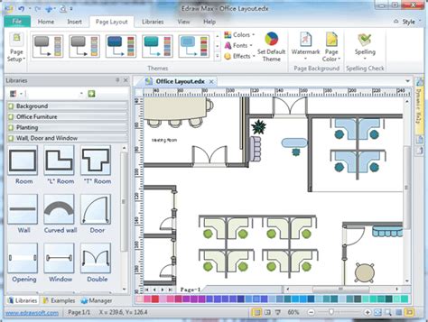 Office Layout Software - Create Office Layout Easily From Templates and Examples