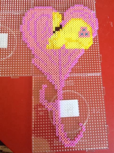 MLP Fluttershy heart perler bead sprite by Scarlett Fluttershy, Mlp, Perler Bead Art, Perler ...