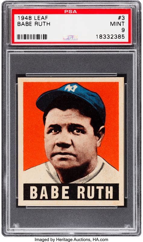 1948 Leaf Babe Ruth #3 PSA Mint 9.. ... Baseball Cards Singles | Lot #80011 | Heritage Auctions