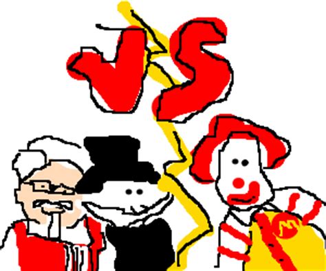 Ronald McDonald fights Colonel Sanders - Drawception