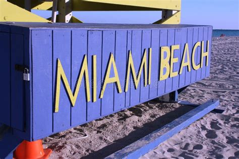 Miami Beach Sign stock photo. Image of classic, neon - 18389118