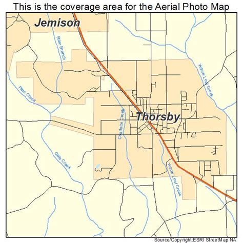 Aerial Photography Map of Thorsby, AL Alabama