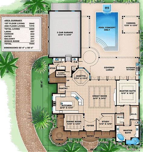 Lanai on Two Floors - 66260WE | Architectural Designs - House Plans