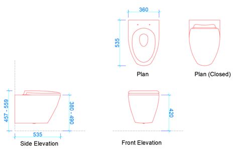 Toilet Dimensions Mm