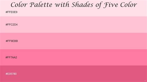 Color Palette With Five Shade Pale Rose Pink Carnation Pink Tickle Me Pink Cranberry PPT Sample