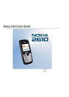 Nokia 2610 Printed Manual