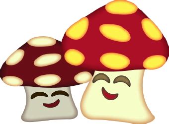 Happy Mushrooms clip art