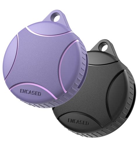 Waterproof Airtag Case - 2 Pack in Black and Purple - Encased