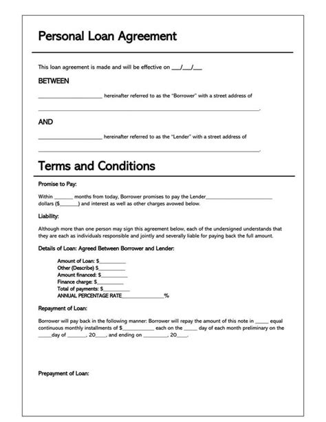 38 Free Loan Agreement Templates & Forms (Word | Pdf) inside Blank Loan ...