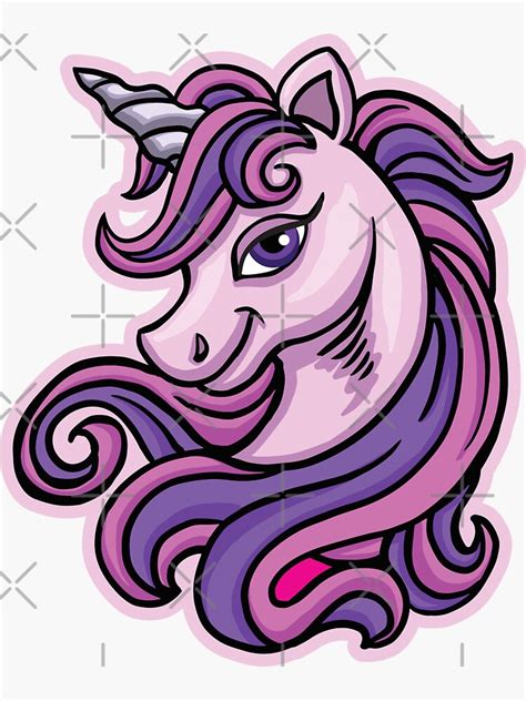 "Cute Pink Unicorn" Sticker for Sale by amos20111 | Redbubble