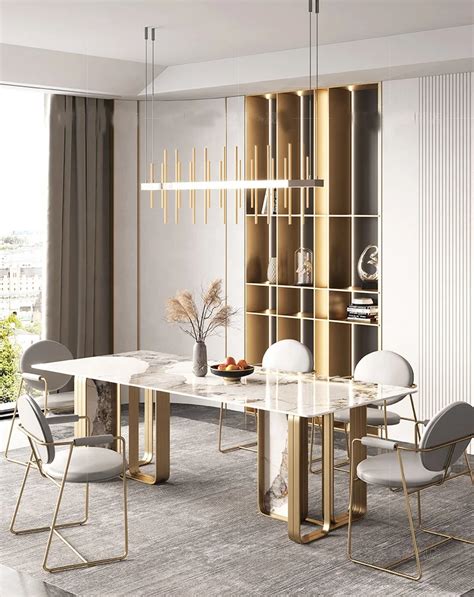 Luxury Marble Dining Table Set Modern Dining Room Furniture Dining Room ...