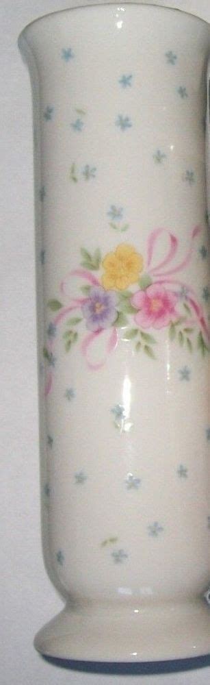 Vintage FTD 1993 White Floral Print Vase Made in Japan 6 3/8" Tall x 2" D #FTD #FrenchCountry ...