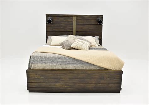 Edison Queen Size Panel Bed - Dark Brown | Home Furniture Plus Bedding ...