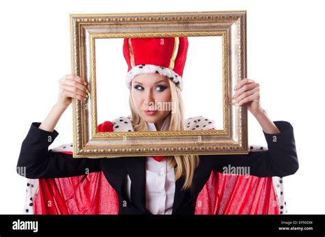 Woman queen in funny concept Stock Photo - Alamy