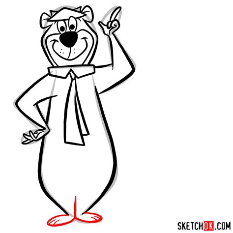 How to draw Yogi Bear and Boo-Boo Bear - Sketchok easy drawing guides