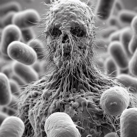 Electron microscope image of a human being that's been shrunk down to the size of bacteria : r ...