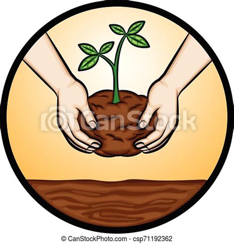 An illustration of a planting trees. | CanStock