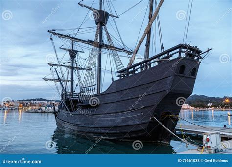 Nao Victoria, Magellan's Ship Replica In Punta Arenas, Chile. Editorial Image | CartoonDealer ...