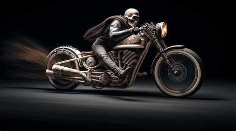 Skeleton Motorcycle Biker Art Mixed Media by Tim Hill - Fine Art America