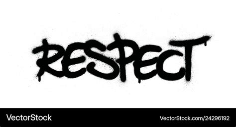 Graffiti respect word sprayed in black over white Vector Image