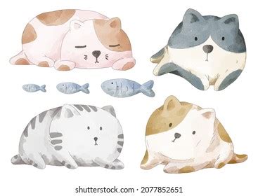 1,862 Cat sleeping watercolor Images, Stock Photos & Vectors | Shutterstock