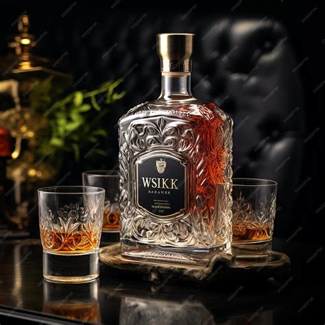 Premium AI Image | Whiskey Bottle And glass In dark Background