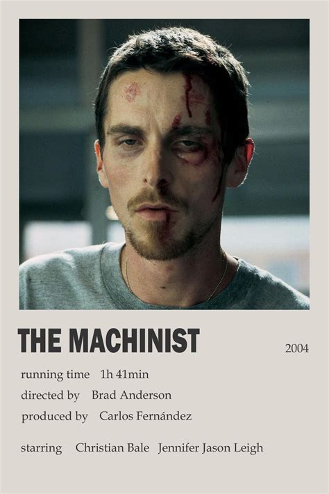 The machinist movie poster | Film da guardare, Libri musica film, Poster di film