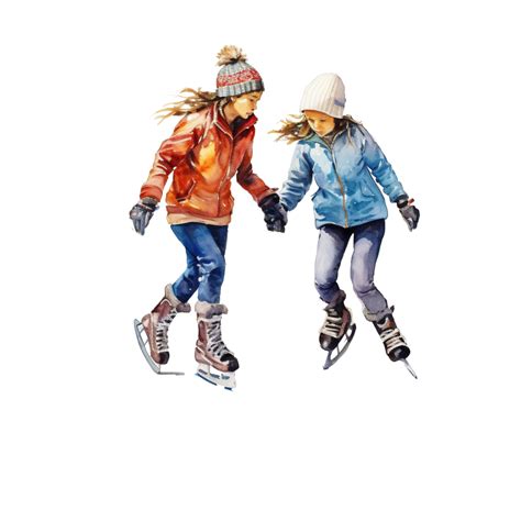 Watercolor Ice Skating, Ice, Skating, Watercolor PNG Transparent Image and Clipart for Free Download