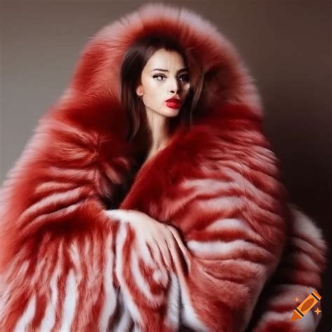 Zebra print fox fur blanket on Craiyon