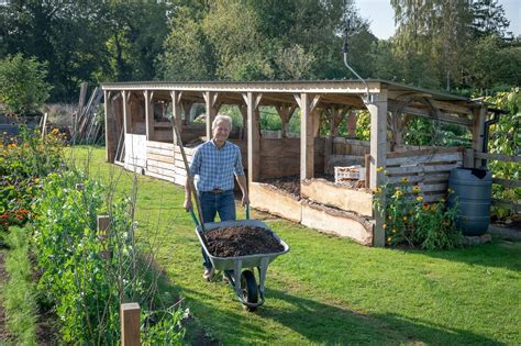 Charles Dowding with his compost heaps - Riverford Field Kitchen