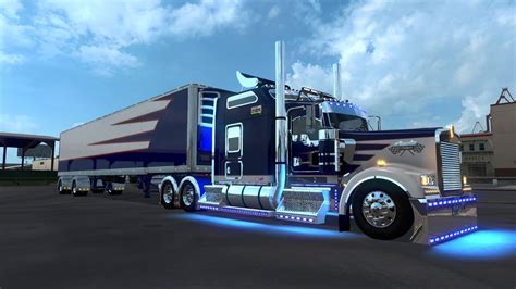 (ATS 1.37)Kenworth W900 Led Light Tuned+Custom 53 Trailers - YouTube