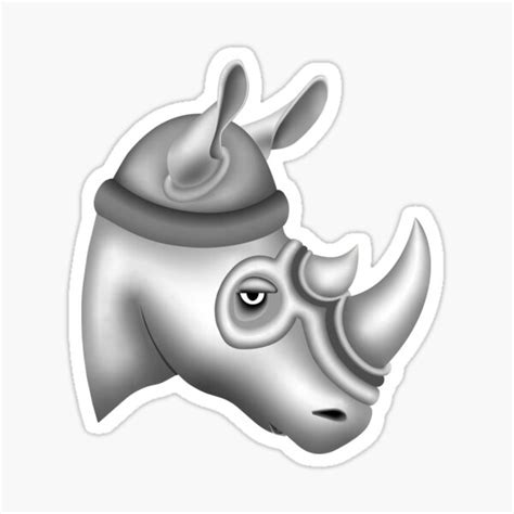 "Rhino Shiny Silver Grey Icon, no background, Art Design Graphic ZS009 ...